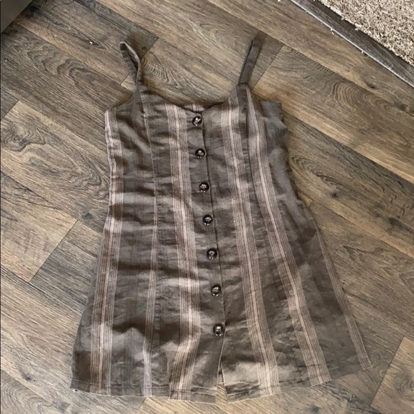 OLIVE GREEN BUTTON DOWN DRESS SIZE SMALL - Picture 2 of 4